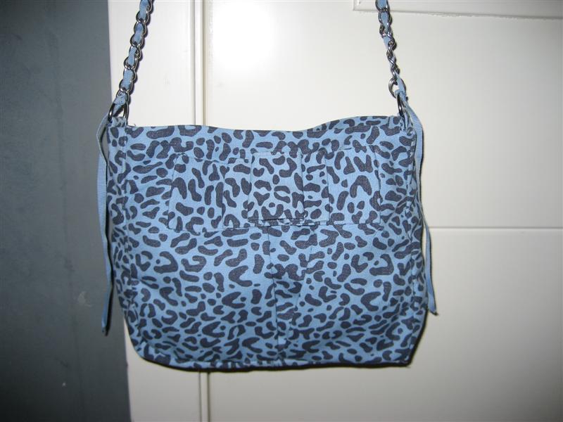 Bolso pequeñito azul y moteado