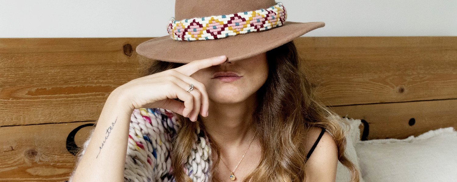 Cinta macramé sombrero