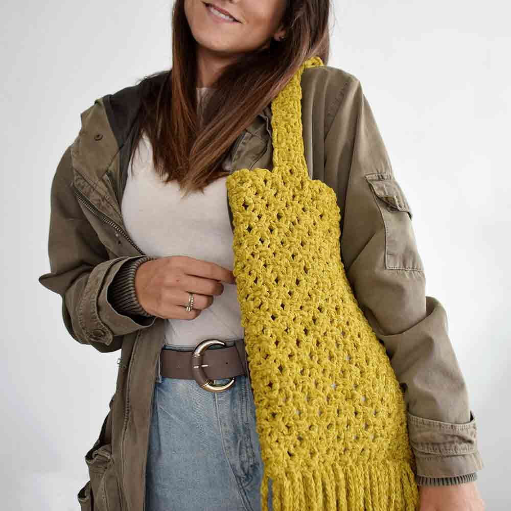 BOLSO MACRAME TERCIOPELO