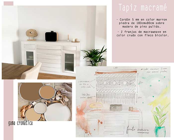 Moodboard tapiz macramé Japandi