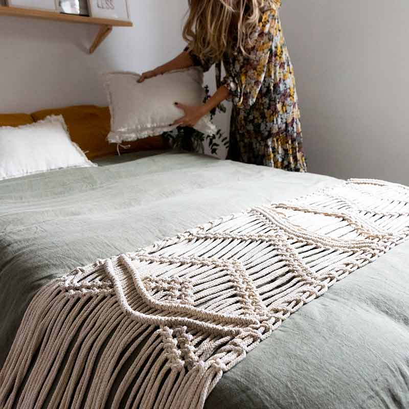 Camino cama macramé decoracion