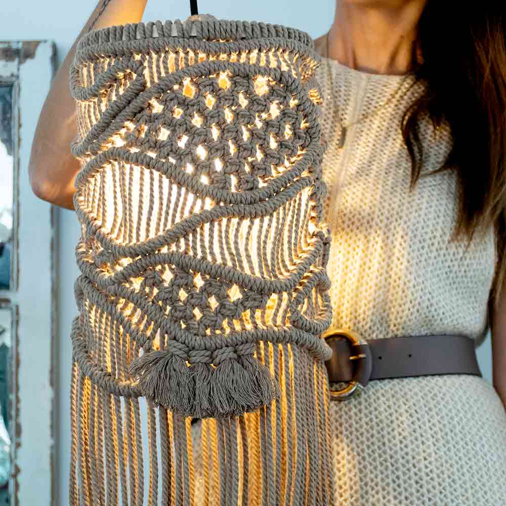 lampara macrame techo
