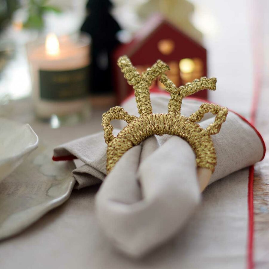 servilletero macrame navidad