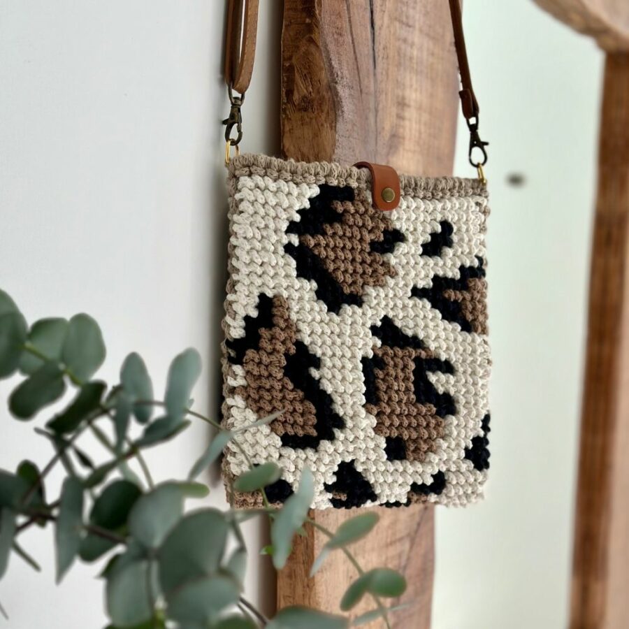 Bolso Macrame Print Leopardo
