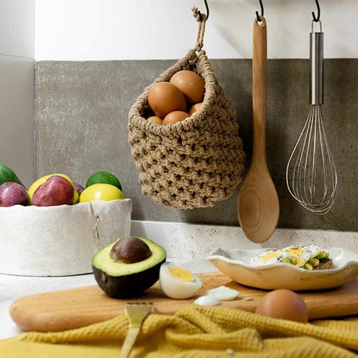Cesto huevero macramé lifestyle