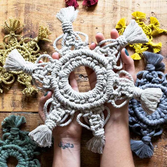 Copo nieve macrame